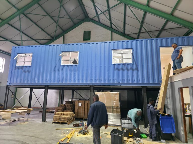 2x12m Container Office on Steel Stilts in Stellenbosch